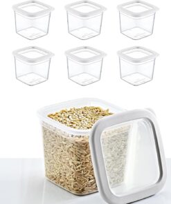 6'Lı Set Skali Kare Saklama Kabı Beyaz 740 ML