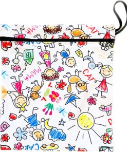 Askılı Family 35x27 cm Su Geçirmez Islak Mayo Kirli Bez Taşıma Torbası Yıkanabilir Çanta Organizer
