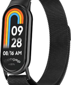 Xiaomi ile Uyumlu Mi Band 9/8 İçin Milano Loop Metal Hasırlı Kordon Manyetik Tasarımlı Terletmeyen Hafif Yapılı Bileğe Göre Ayarlanabilen Deformasyona Dayanıklı Paslanmaz Kayış