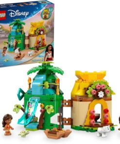 ǀ Disney Princess Moana’nın Ada Eğlencesi 43260, 5 Yaş ve Üzeri Kız ve Erkek Çocukları İçin Yaratıcı Oyuncak Yapım Seti, 2 Mini Bebek Figürü ve Ev (175 Parça)