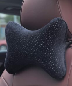 Auto-boyun yastıkları ile ayarlanabilir bant ve taşınabilir çanta – Premium için boyun yastığı Rueckstellschaum, hareket halindeyken, in uçaklar, otobüs, boyamaya kadar – Çıkarılabilir, Waschmaschinenfester Siyah Plueschbezug lüks Velours