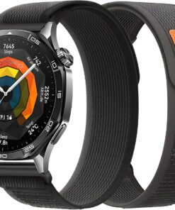 Travel Loop 22mm Kumaş Kordon Huawei ile Uyumlu Watch GT5/GT5 Pro/GT4/Watch 4 Pro/GT3/GT3 Pro/GT2/GT2 Pro 46mm İçin Terletme Yapmayan Nefes Alabilen Konforlu Spor Tasarımlı Kayış