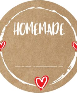 Homemade Sticker Paketleme Etiketleri - Hediye Paketleri İçin - 80 Adet 3.7 cm Çapında - Yuvarlak Kraft Görünümlü Etiketler