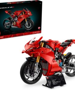 Technic Ducati Panigale V4 S Motosiklet Model Yapım Kiti – Yetişkin Motor Hayranı Kadın ve Erkekler için Hediye Fikri 42202 (1603 Parça)