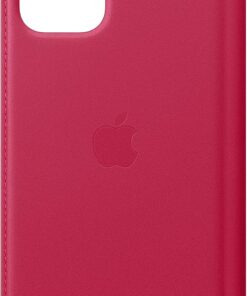 iPhone 11 Pro için Deri Folyo Kılıf - Ahududu