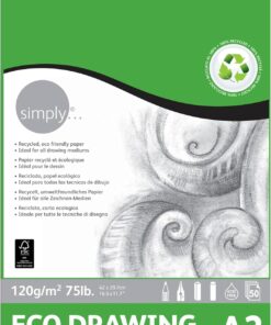 çizim bloğu, DALER ROWNEY Simply için ideal, format 29,7 x 42 cm, 120 g/m² ince tanecikli 50 yaprak kağıt