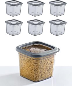 6'Lı Set Skali Kare Saklama Kabı Antrasit 740 ML - ANTRASİT, Çok Amaçlı saklama kabı