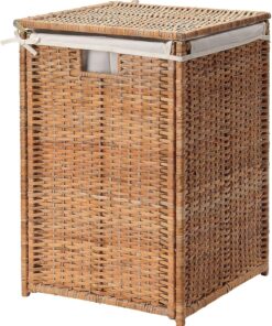Rattan Çamaşır Sepeti 80 Litre MeridyenDukkan Naturel Kirli Çamaşır Sepeti