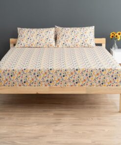 | Liberty |%100 Pamuklu Çift Kişilik 160 x 200 Lastikli Çarşaf Seti Sarı