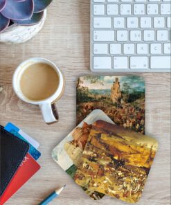 Dünya Tarihi 103 Ünlü Temalı Ahşap Bardak Altlığı Ahşap Baskılı Altlık 6'lı set (9 x9CM) karbonNM17