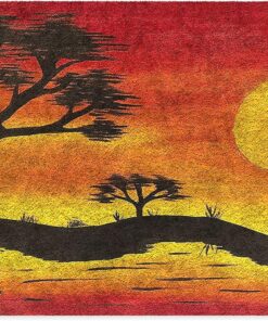 Tasarımlı Dekoratif Kapı önü Paspas, Dış Mekan/Ev İçi/Banyo/Mutfak/Yatak Odası/Giriş Paspasları (Afrika, 45X70)