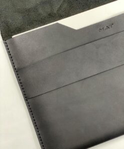 Macbook Air/Pro Çanta 13 Inç M1 Ve M2 Uyumlu Hakiki Deri Taşıma Kılıfı (SİYAH)