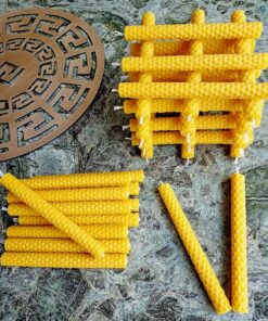 (8 Adet) 14Cm Dilek Mumu Doğal Petek Balmumu mum Beeswax Candle Bal Mumu Mum