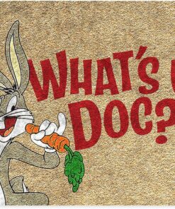 Tasarımlı Dekoratif Kapı önü Paspas, Dış Mekan/Ev İçi/Banyo/Mutfak/Yatak Odası/Giriş Paspasları (Whats Up Doc, 40x60)