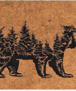 Tasarımlı Dekoratif Kapı önü Paspas, Dış Mekan/Ev İçi/Banyo/Mutfak/Yatak Odası/Giriş Paspasları (Bear, 45X70)