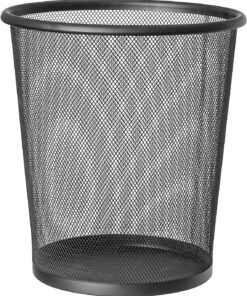moon Mesh | 699768 | Kağıt Sepeti File Çöp Kovası Siyah Ofis | Çelik, Siyah | 12 L Kapasite | 26,5 x 29,5 cm