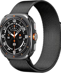 Samsung ile Uyumlu Galaxy Watch 7 Ultra 47mm İçin Milano Loop Metal Hasırlı Kordon Manyetik Yapılı Hafif Tasarımlı Bileğe Göre Ayarlanabilen Deformasyona Dayanıklı Paslanmaz Kayış