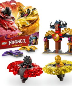 NINJAGO Ejderha Spinjitzu Savaş Paketi 71826-6 Yaş ve Üzeri Çocuklar için 2 Ninja Minifigürü İçeren Yaratıcı Oyuncak Yapım Seti, Doğum Günü Hediyesi (186 Parça)