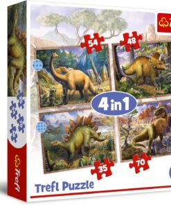 Puzzles - "4'ü 1 arada" - İlginç dinozorlar/Trefl