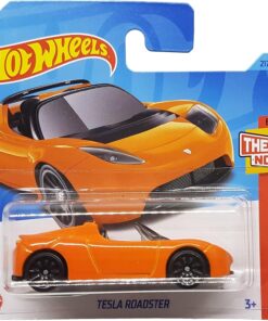 Wheels - Tesla Roadster - Then and Now 6/10 - HKJ44 - Short Card - Cabriolet - orange - Mattel 2023