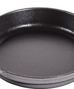 Toz İstiflenebilir Fırın Kabı, Yuvarlak (16 Cm, 0,4 L İçerisinde Bulunan Mat Siyah Kaplı Tepsi İle) Grafit Grisi