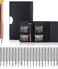 Tornavida seti 25 parça lokma takımı, Audel mini PC, gözlükler, Cep Telefonu, dizüstü bilgisayar için sertleştirilmiş Schraubenzieherset (Torque, düz, yıldız) in deri çanta