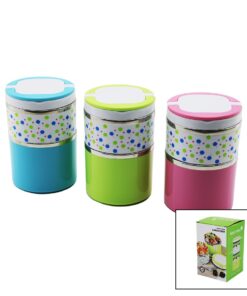 AÇ KAPA KULPLU - ÇİÇEKLİ - RENKLİ   2Lİ  SEFER TASI - SAKLAMA KABI 930ML