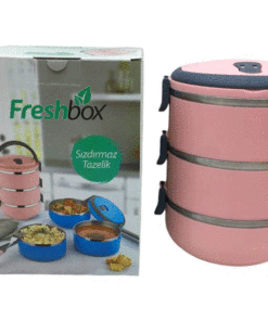 AÇIK PEMBE 3LÜ SEFER TASI SAKLAMA KABI 1.8LT