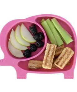 Bebek ve Çocuk için Sevimli Fil Model Desenli Yemek Bebek Mama Kabı Bölmeli Tabak
