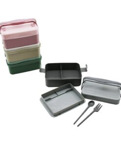 BESLENME KUTUSU  2+1=3 BÖLMELİ - ÇATAL - KAŞIK - ÇİFTLİ TAŞIMA KULP  RENKLİ PLASTİK