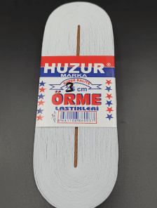BEYAZ - 3CM PAÇA LASTİK YASSI GENİŞ 10MT.