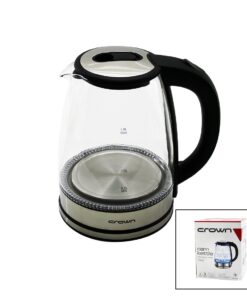 CAM - LEDLİ  KETTLE   1.8LT   1500W   ÇELİK TABAN - KROM KAPAK  360° GÖVDE   PLASTİK KULP