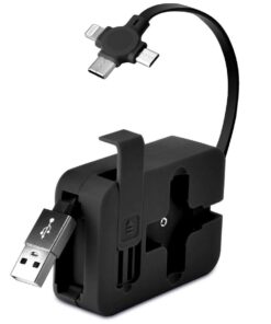 Tipi Telefon Tutuculu Makaralı Uzayıp Kısalabilen 3&apos;ü 1 Arada USB Şarj Kablosu