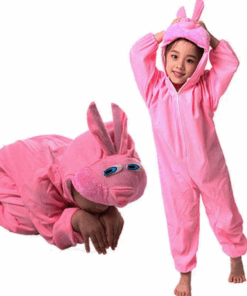 Çocuk Tavşan Kostümü Pembe Renk 4-5 Yaş 100 cm