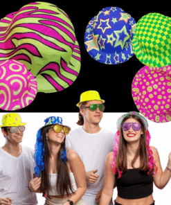 Desenli Plastik Parti Şapkaları 1 Adet