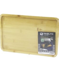 DİKDÖRTGEN AHŞAP BAMBU SUNUM TEPSİ 24X36CM