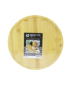 DÖNER TABLALI  AHŞAP BAMBU SUNUM TEPSİSİ - MİNİ SOFRA YUVARLAK=30CM
