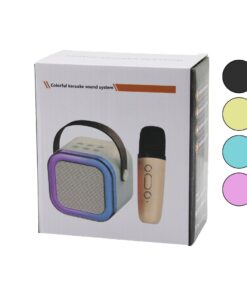 KARAOKE MİKROFONLU WİRELESS HOPARLÖR - SPEAKER IŞIKLI USB ŞARJLI DC 5V - TF - AUX K-12