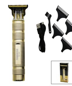 KOMPLE GOLD METAL   USB ŞARJLI  ENSE ÇİZİM - SAÇ SAKAL KESME TRAŞ MAKİNESİ  T BIÇAK TR-345