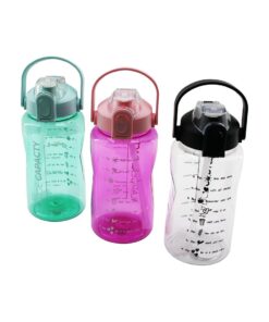 LARGE CAPACITY - 1500ML MOTİVASYON SULUK MATARA KİLİTLİ KAPAK - TAŞIMA KULP - RENKLİ PLS