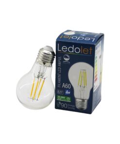 LEDOLET A-60  4W - E27  FLAMENT LED RUSTİK AMPUL  400LUMEN - 2200K  KIRILMAZ GÖVDE