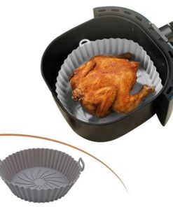 Renkli Isıya Dayanıklı Yıkanılabilir Silikon Fırın Ve Airfryer Yuvarlak Pişirme Matı 20 Cm