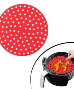Renkli Isıya Dayanıklı Yıkanılabilir Silikon Fırın Ve Airfryer Yuvarlak Pişirme Matı 20 Cm