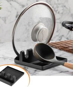 Tencere Kapak Tutuculu Kaşıklıklı Tencere Kapak Standı Pratik Kaşık Kepçe Altlık Düzenleyici
