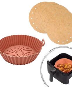 Pişirme Matı 20 Cm Ve 100 Adet Tek Kullan-At Air Fryer Pişirme Kağıdı Yuvarlak Delikli