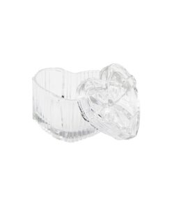 YAKUT-12264 KALP ŞEKİL - KURDELA KAPAKLI CAM ŞEKERLİK 125ML