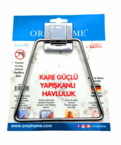 YAPIŞKANLI KARE ASKILI ÜÇGEN - METAL HAVLULUK ASKI