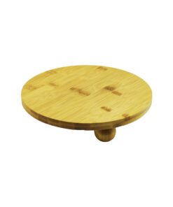 YUVARLAK 24.5CM 3 MİNİ TOP AYAKLI AHŞAP BAMBU SUNUM TEPSİSİ - MİNİ SOFRA