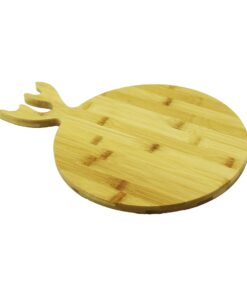YUVARLAK 28CM AHŞAP BAMBU KESİM PANOSU GEYİK BOYNUZ FİGÜR SAPLI