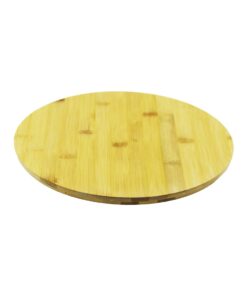 YUVARLAK 30CM DÖNER TABLALI AHŞAP BAMBU SUNUM TEPSİSİ - MİNİ SOFRA